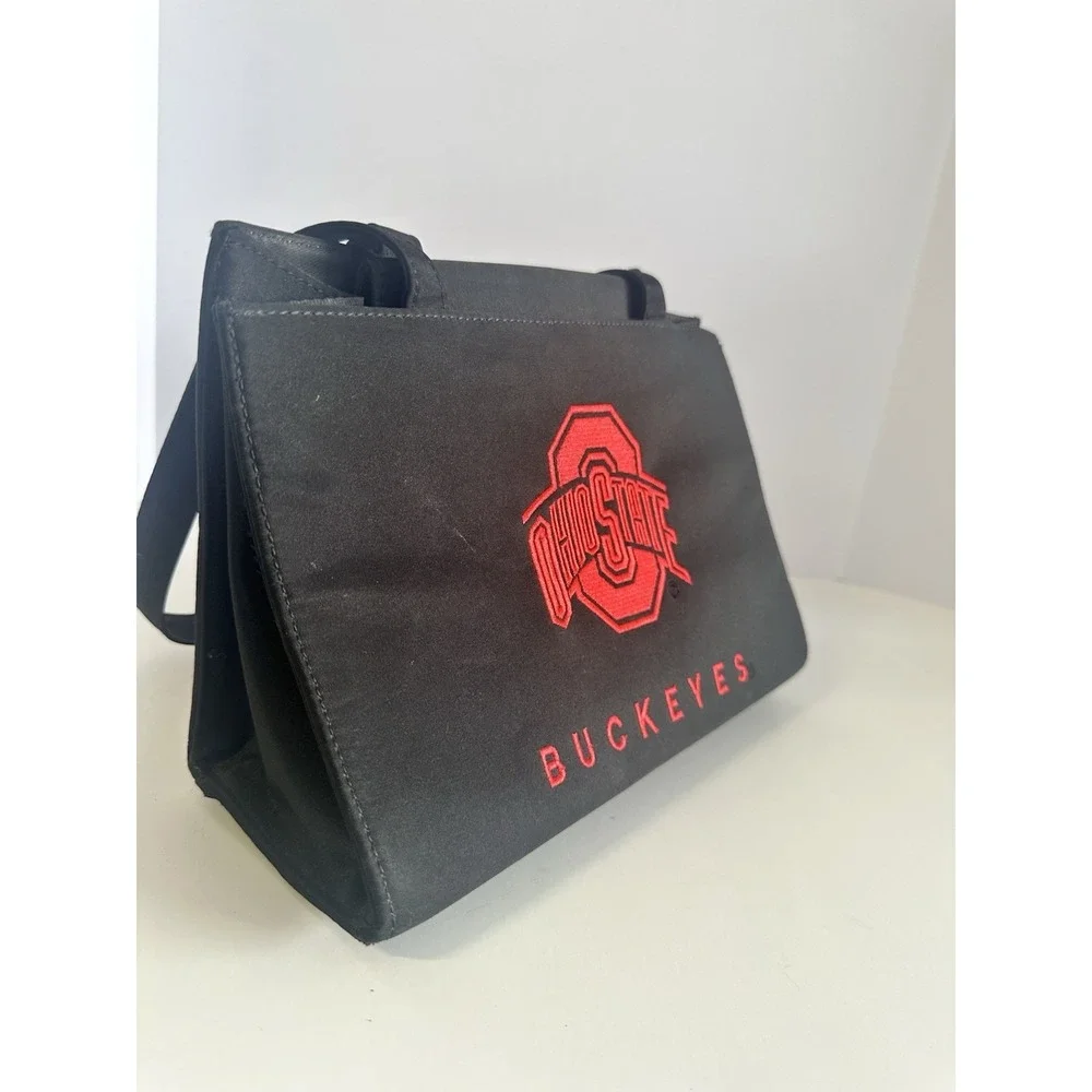 Ohio State Buckeyes Embroidered Black Tote Bag Symbol Living Fashion Handbag